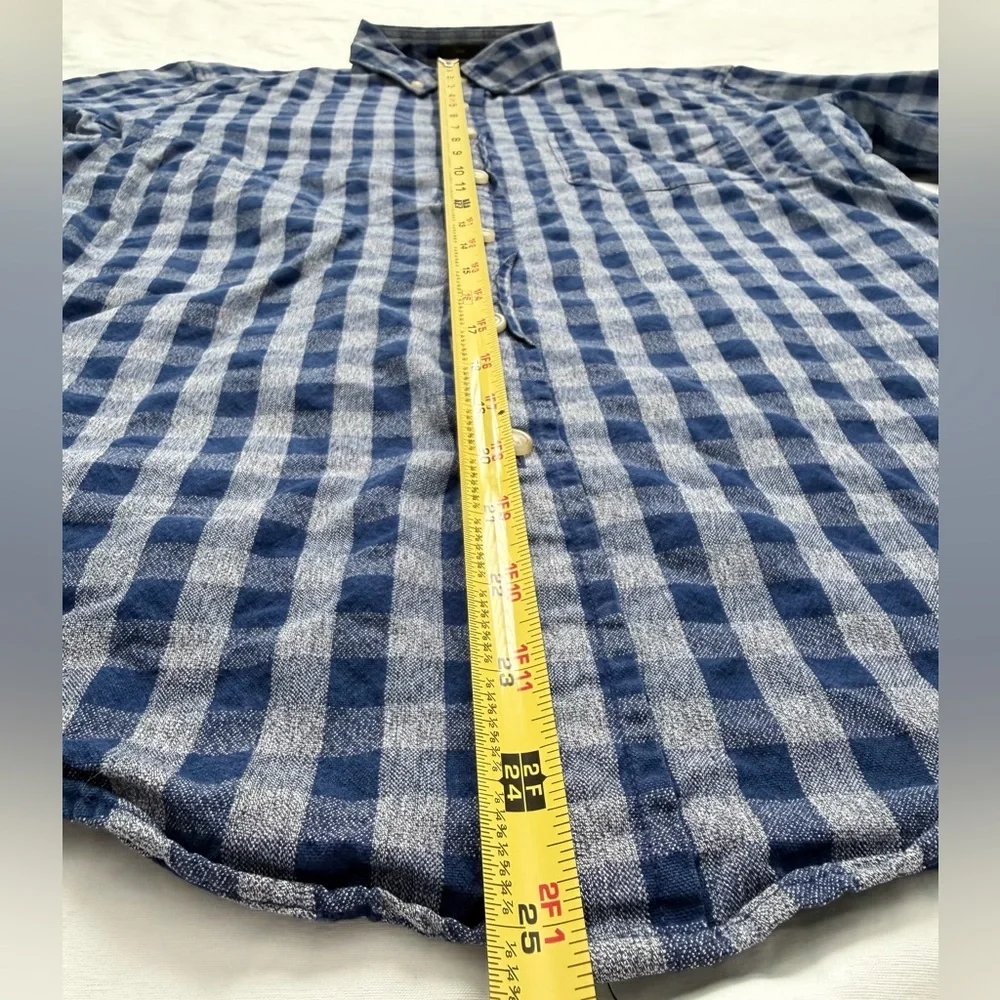 J. Crew Mens Checkered Button Long Sleeve Collar Shirt | Size M | Blue & Gray